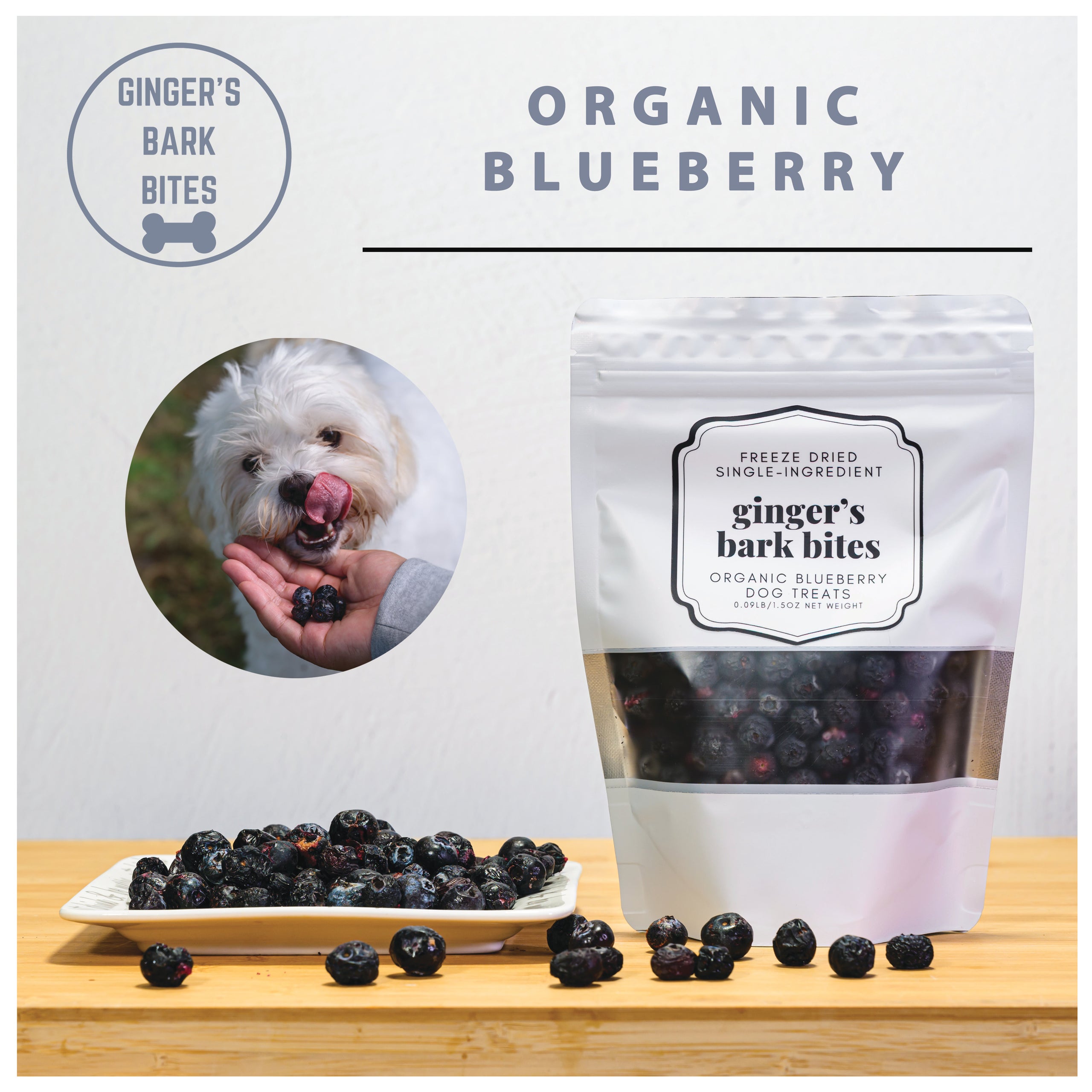 organic organic blueberries freeze dried blueberries Ginger s Bark Bites